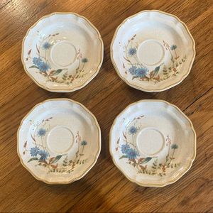 Vintage Mikasa Blue Daisies plates set of 4 Saucers